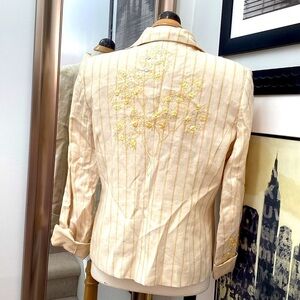 Beautiful Bianca Nygard embroidered linen suit size 10